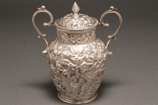 Appraisal: American repousse silver jar Welsh Brother Baltimore third quarter- th