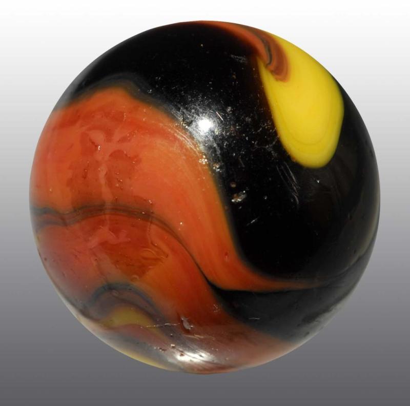 Appraisal: Christensen Agate Flame Swirl Marble Description Polished surface Yellow base