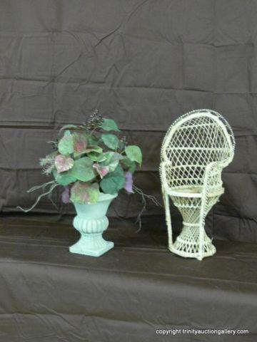 Appraisal: Silk Ivy Wicker Chair Decorator Lot - nice silk ivy