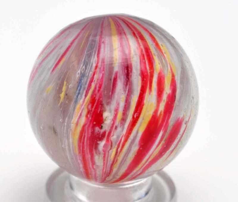 Appraisal: -Lobed Shrunken Core Onionskin Marble Description White yellow red and