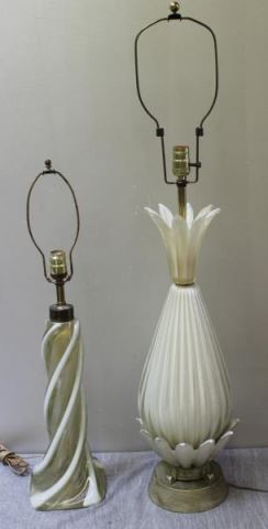 Appraisal: Lot of Vintage Glass Lamps One with twist form white