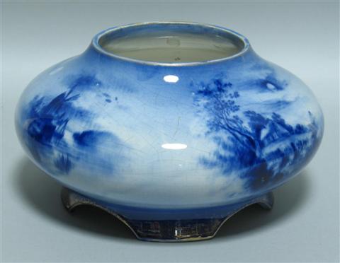 Appraisal: ENGLISH BLUE AND WHITE VASE Thomas Forrester Sons of squat