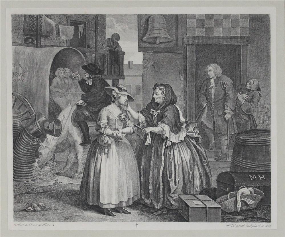 Appraisal: WILLIAM HOGARTH BRITISH - THE HARLOT'S PROGRESS Six engraved plates