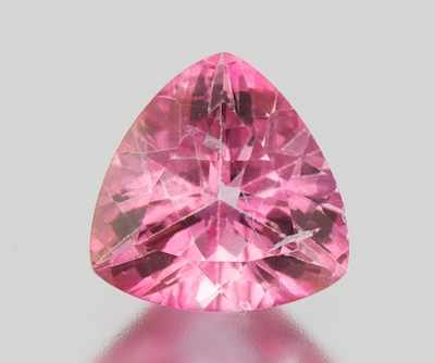 Appraisal: An Unmounted Pink Tourmaline Carat Trilion cut weighting ct Medium