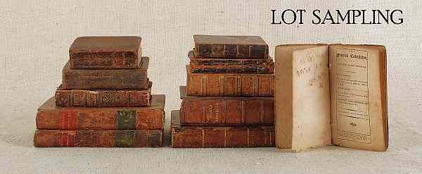 Appraisal: Collection of early leather bound books