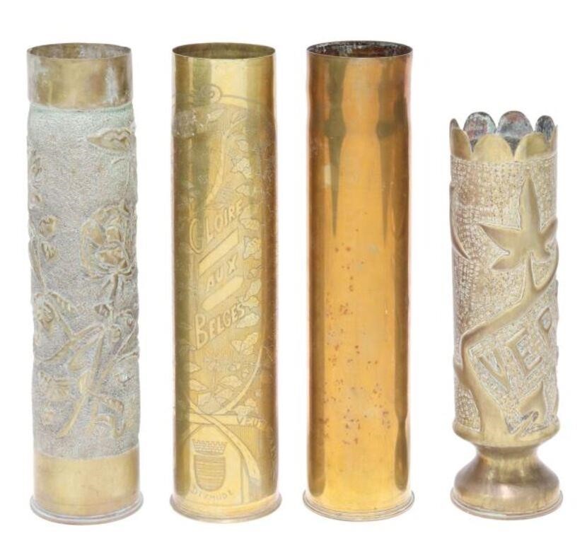 Appraisal: lot of French WWI-era trench art vases fashioned from artillery