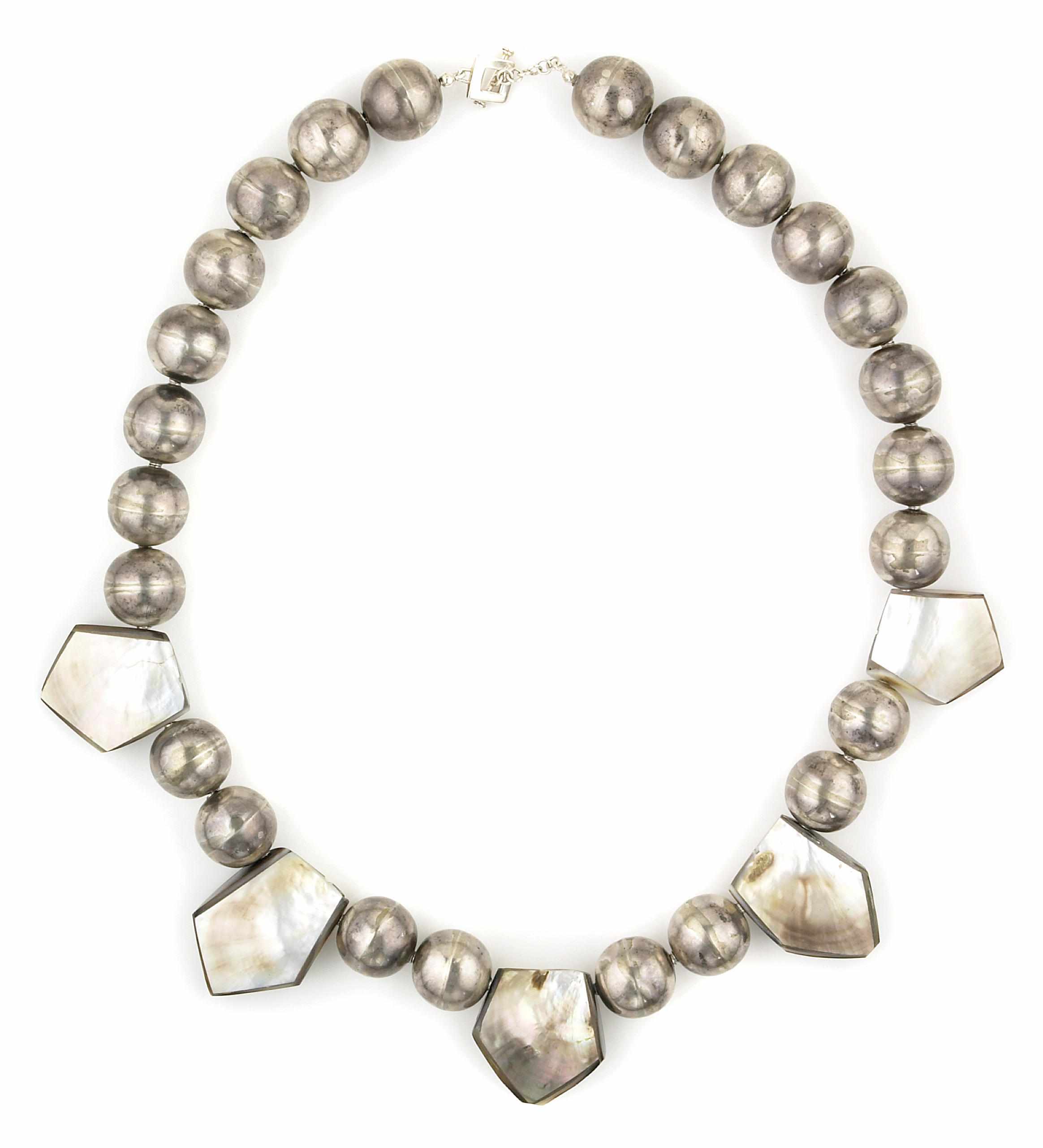 Appraisal: Tony Duquette American - sA Mother of pearl silver bead