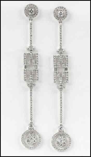 Appraisal: KARAT WHITE GOLD AND DIAMOND DROP EARRINGS grams Condition No