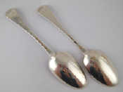 Appraisal: A pair of Georgian silver Hanoverian tablespoons Elizabeth Jackson London