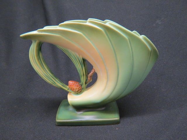 Appraisal: Roseville Pottery Pinecone Vase green flared shape - excellent