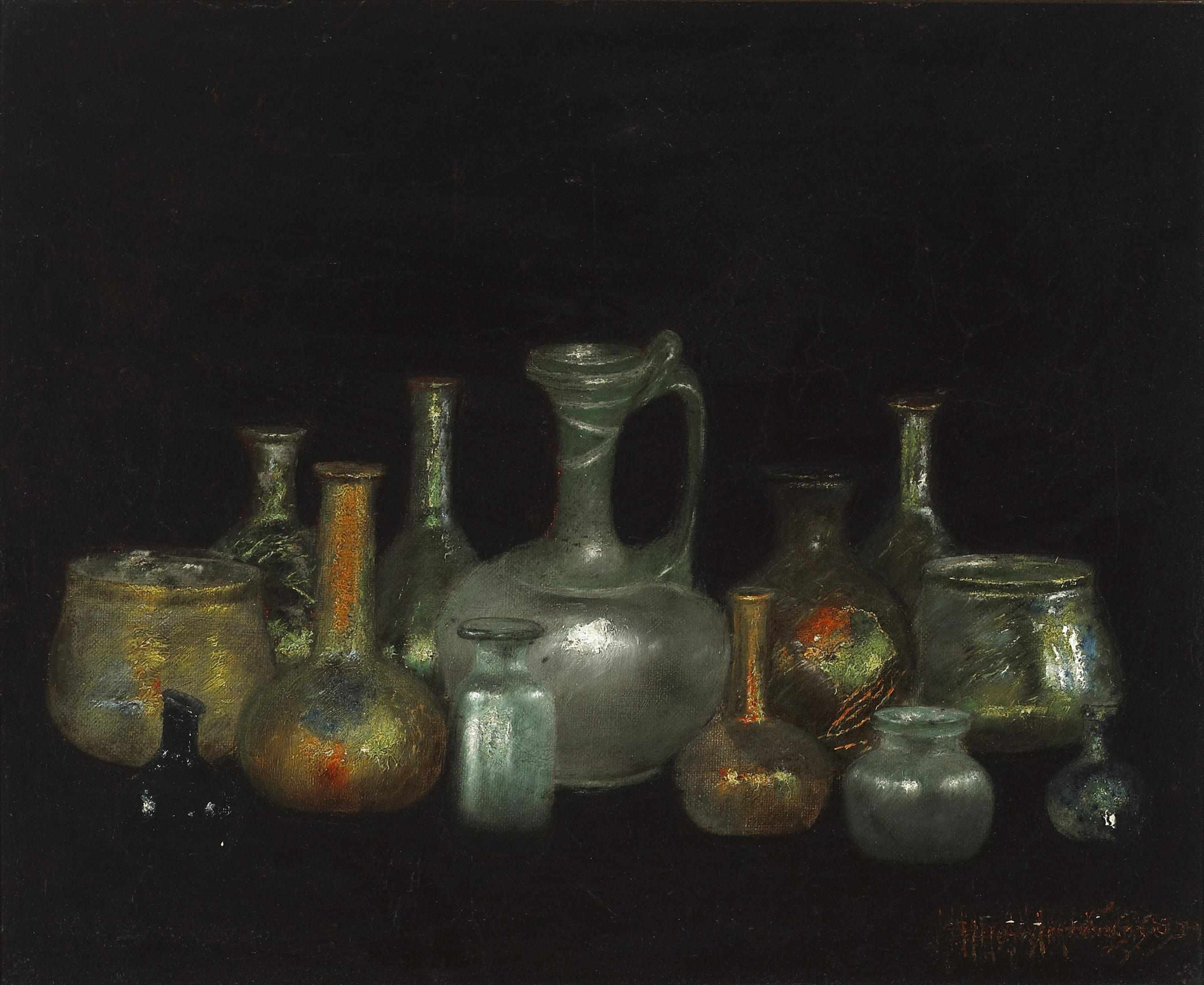 Appraisal: Henry Alexander American - Still life with Cyprus glasses signed