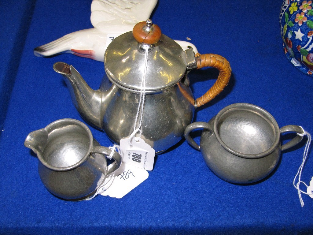 Appraisal: English Pewter for Liberty and Company bachelor teaset