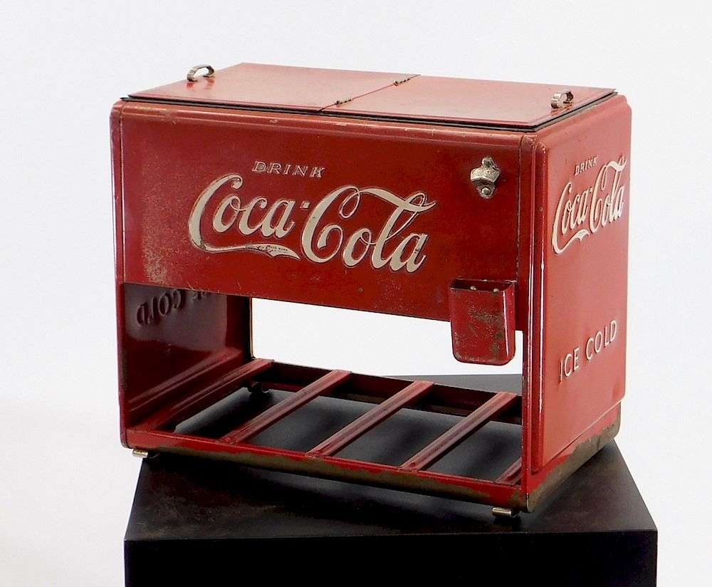 Appraisal: C Coca-Cola Salesman Sample Ice Chest United States Circa Salesman