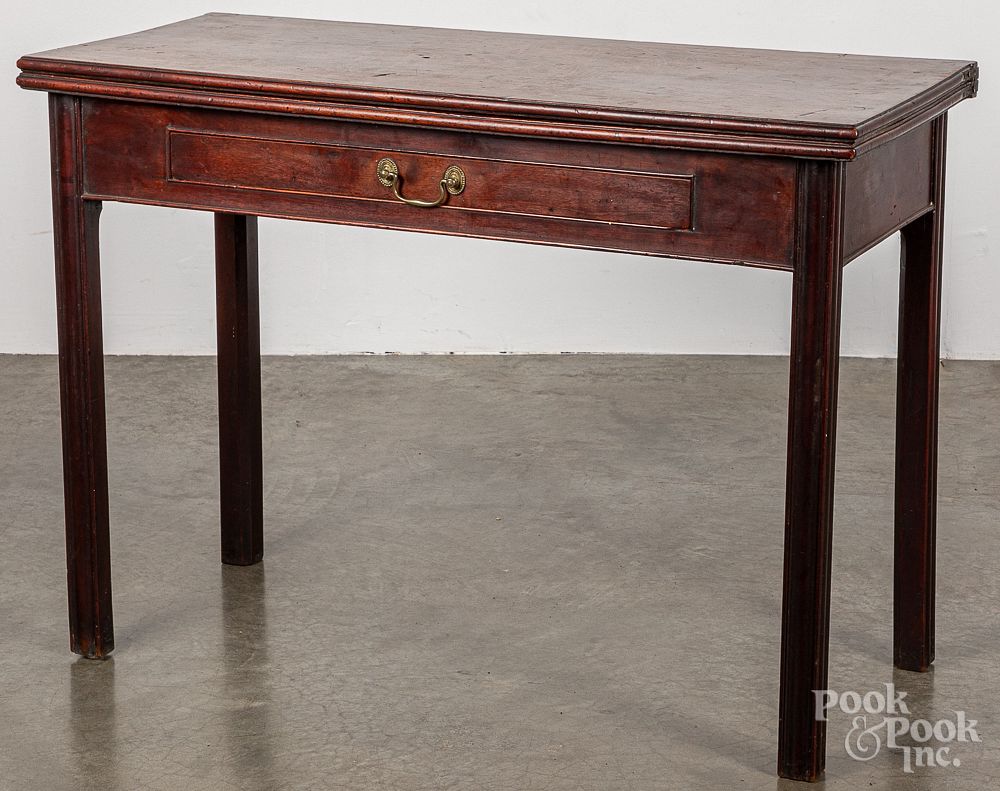 Appraisal: George III mahogany games table ca George III mahogany games