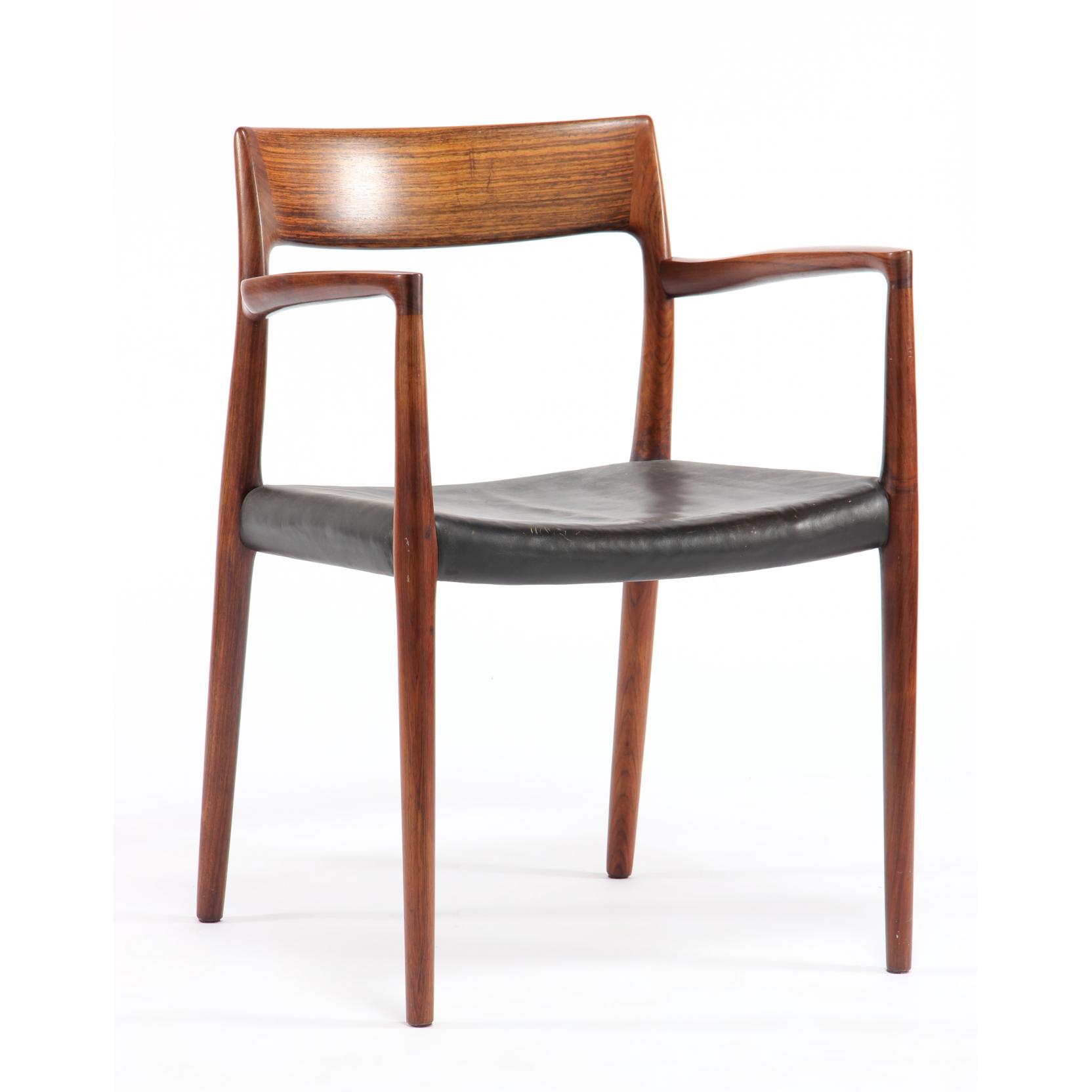 Appraisal: Niels O M ller Denmark - Arm Chair s rosewood