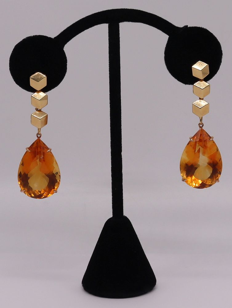 Appraisal: JEWELRY kt Gold and Colored Gem Earrings Includes a pair