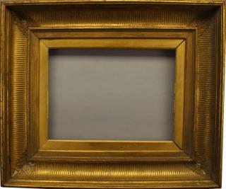 Appraisal: Antique Gilt Carved Fluted Cove Frame Antique Gilt Carved Fluted