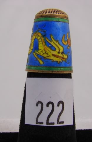 Appraisal: Enamel thimble with dragons