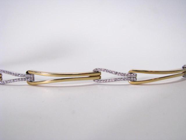 Appraisal: k yellow and white gold diamond bracelet in contemporary modern