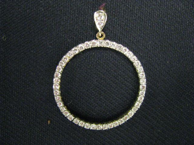 Appraisal: Diamond Circle Pendant fine round diamonds totaling carats in k