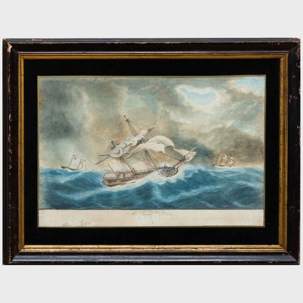 Appraisal: Attributed to George Thresher A Sudden Storm Watercolor on paper