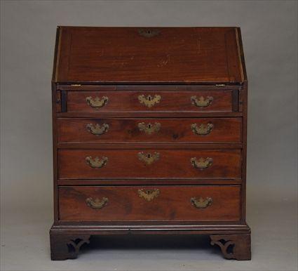 Appraisal: George III-Style Mahogany Fall-Front Desk