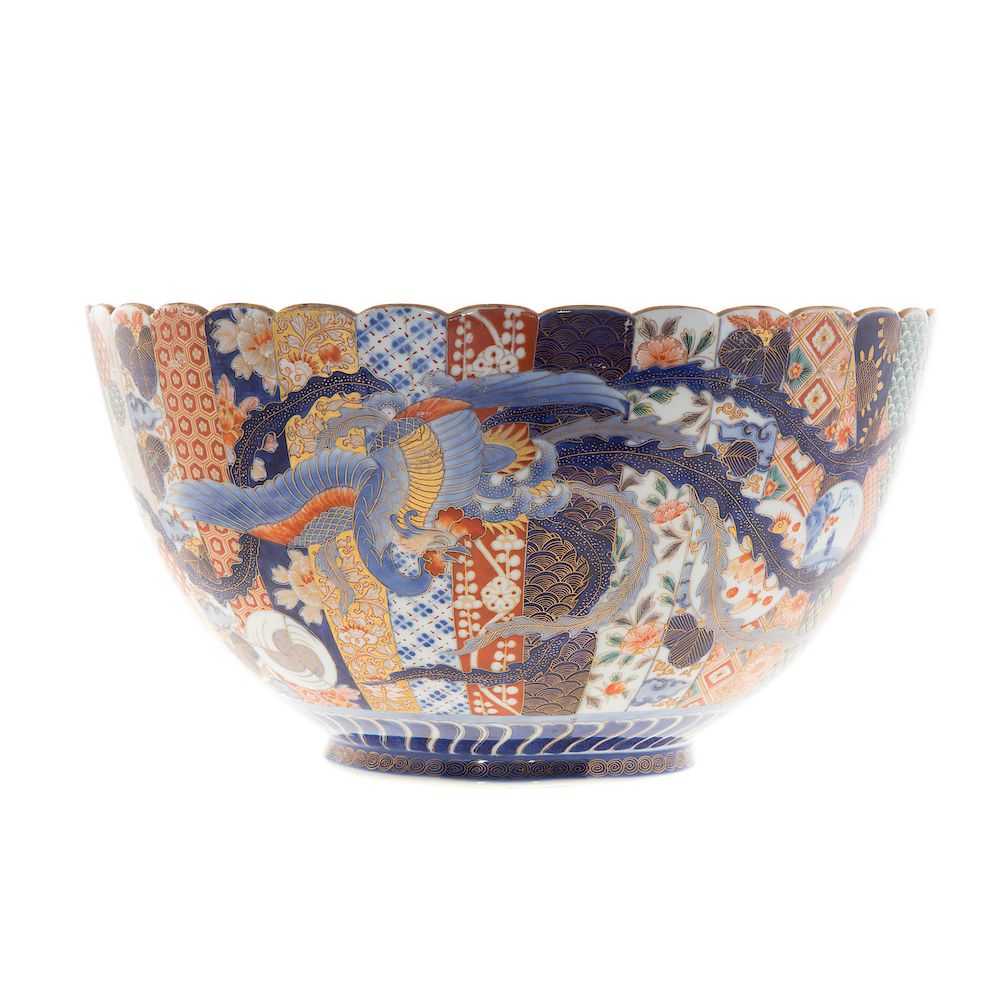 Appraisal: Japanese Imari Fukagawa Porcelain Bowl second half- th century steep