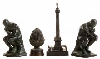 Appraisal: Four Bronze and Plaster Grand Tour Figures Continental late th