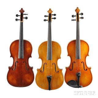 Appraisal: Three Violas labeled G A Pfrehpchuery Hans Schiller and Jurgen