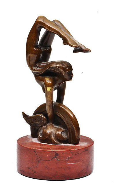 Appraisal: E LOISEAU BRONZE CAR MASCOT in the form of a