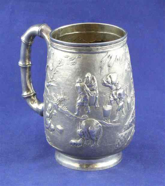 Appraisal: A late th early th century Chinese silver mug maker