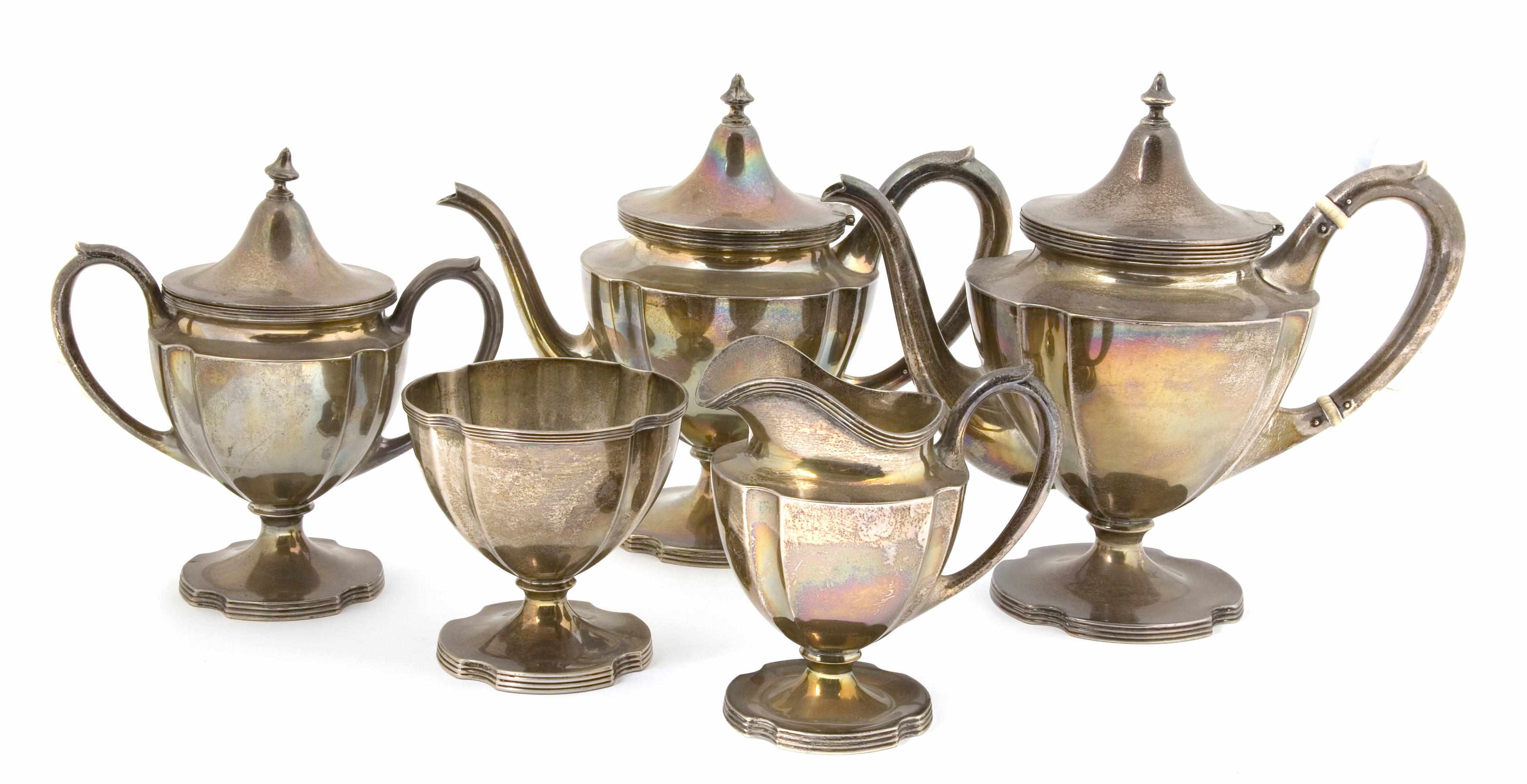 Appraisal: An American sterling silver five piece coffee and tea service