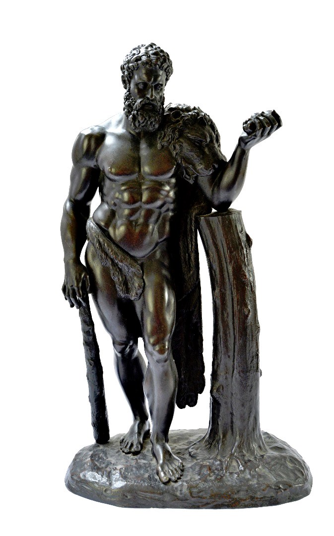 Appraisal: A patinated bronze model of Hercules late th century draped