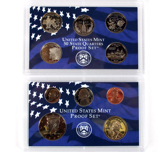 Appraisal: Five Mint Proof Sets Coins Each Set w boxes COAs