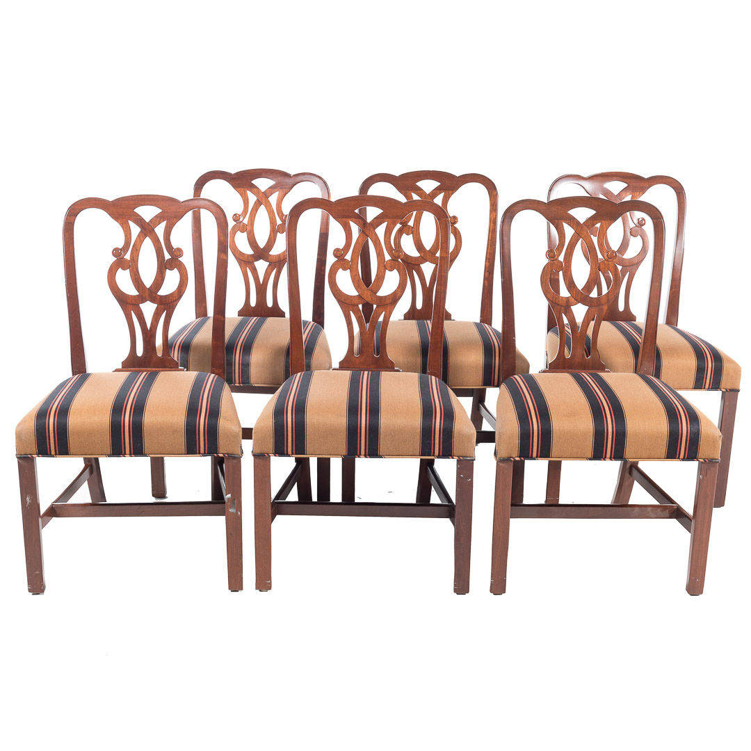 Appraisal: Six George III style mahogany dining chairs th century shaped