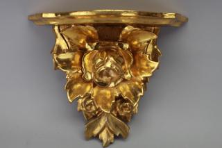 Appraisal: French Carved Gilt Wood Floral Wall Mount French Carved Gilt