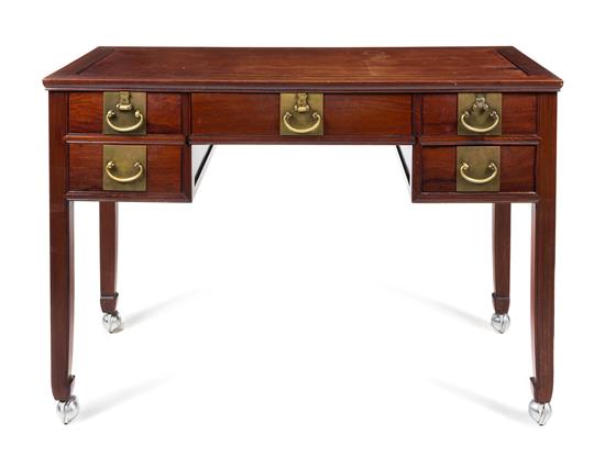 Appraisal: Sale Lot A Chinese Hardwood Writing Desk the large rectangular