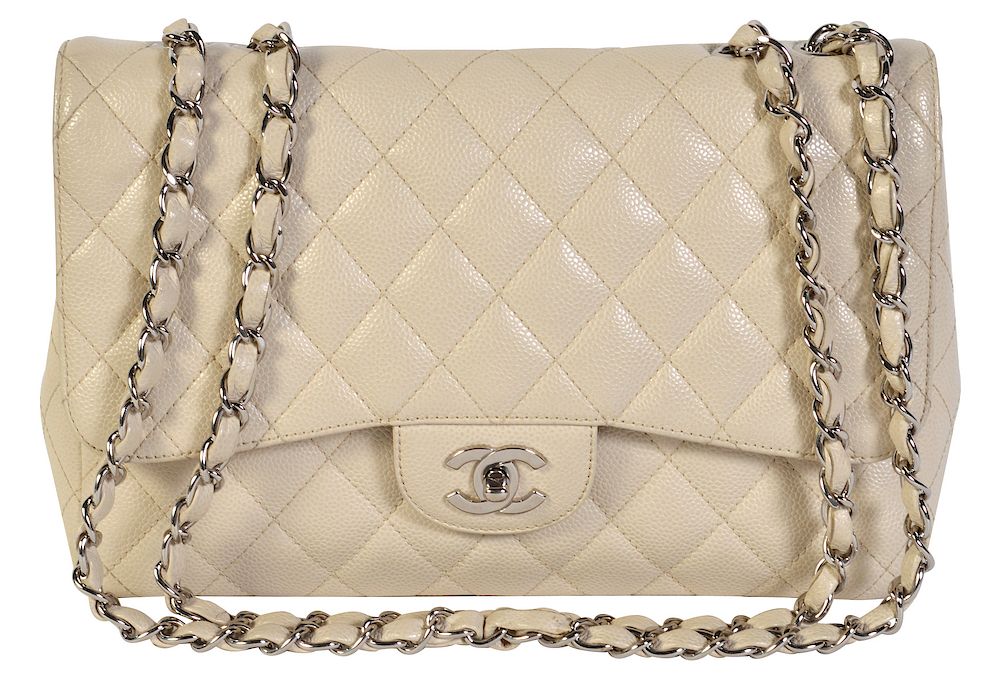 Appraisal: CHANEL Jumbo Claire Shoulder Bag w Caviar Leather Chanel Claire