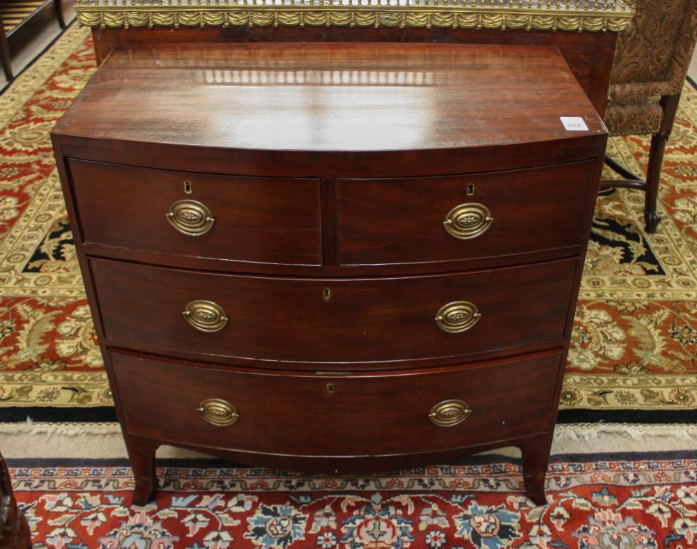 Appraisal: FEDERAL BOW-FRONT MAHOGANY BACHELOR'S CHEST early th century H x