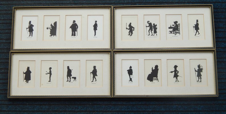 Appraisal: A set of printed silhouettes each depicting a character from