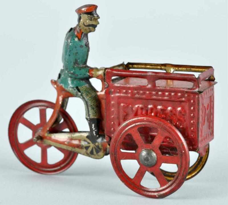 Appraisal: Scarce Tin Litho Express Motorcycle Penny Toy Description German Depicts