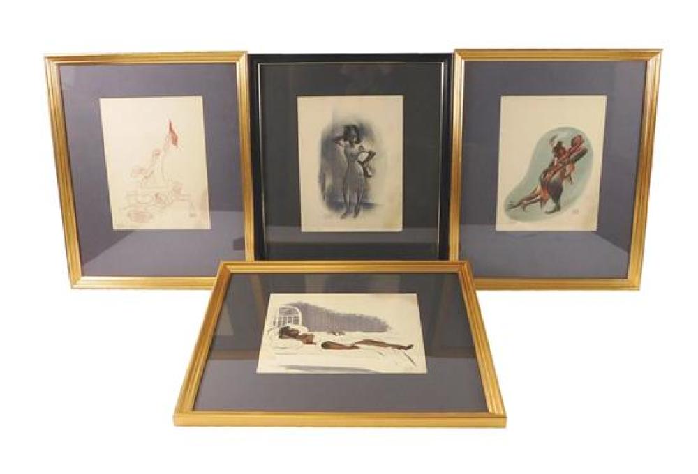 Appraisal: Al Hirschfeld American - four framed lithographs from his Harlem