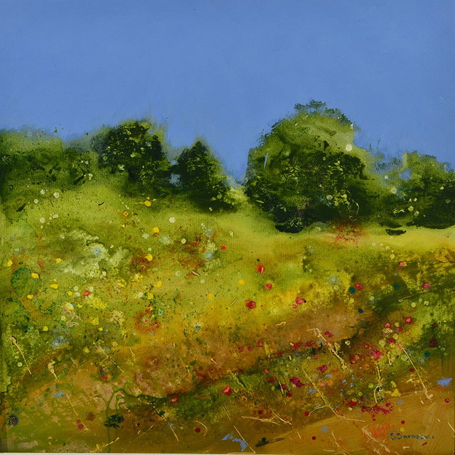 Appraisal: Sally Sarneski th Century Meadow II signed mixed media on