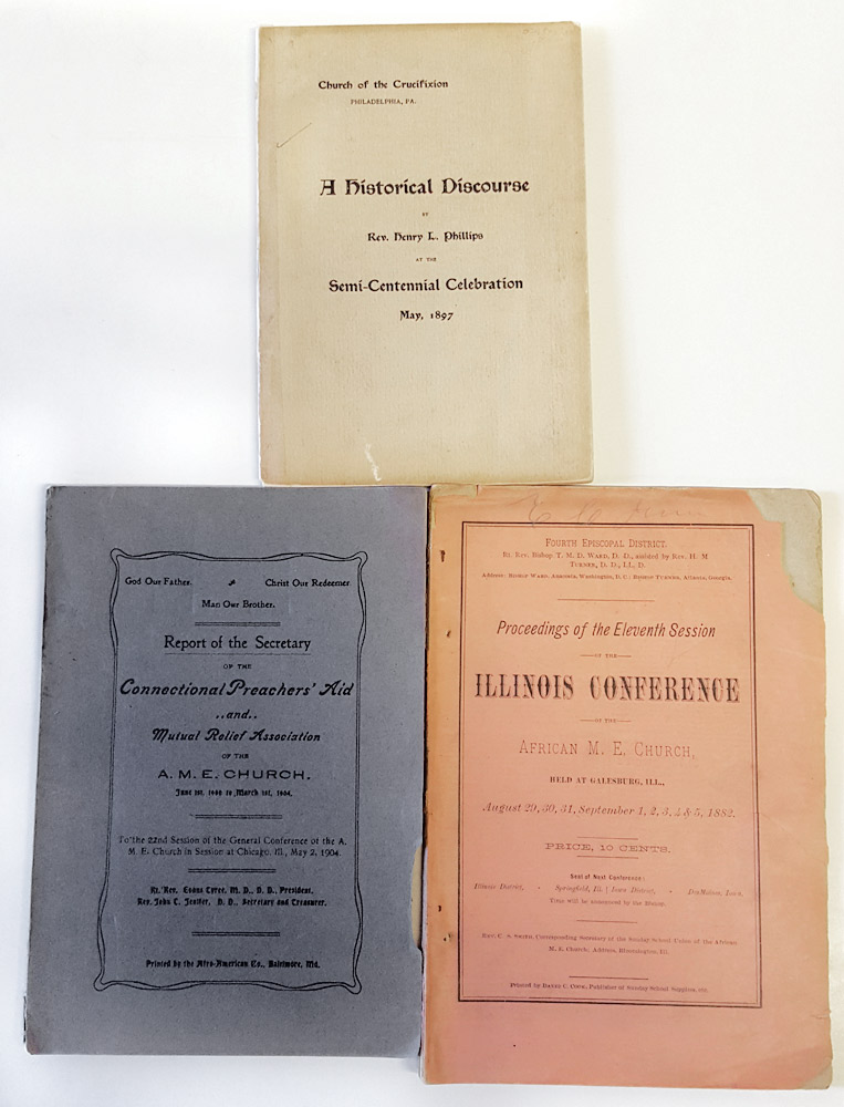 Appraisal: RELIGION Group of three pamphlets relating to the black church