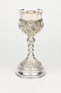 Appraisal: A Russian silver ecclesiastical chalice Circa - with '' left-facing