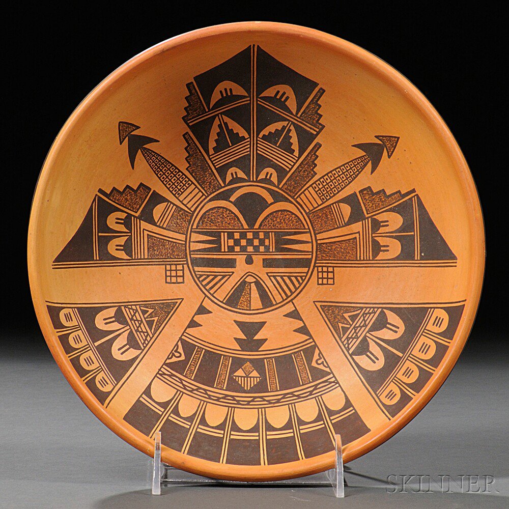 Appraisal: Contemporary Hopi Painted Pottery Bowl with Kachina on the inside