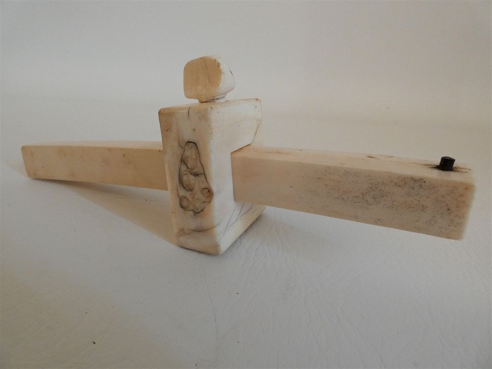 Appraisal: BONE SCRIBE TOOL Antique carved bone scribe tool in long