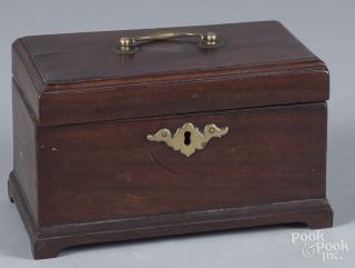 Appraisal: George III mahogany tea caddy th c Group of mouse