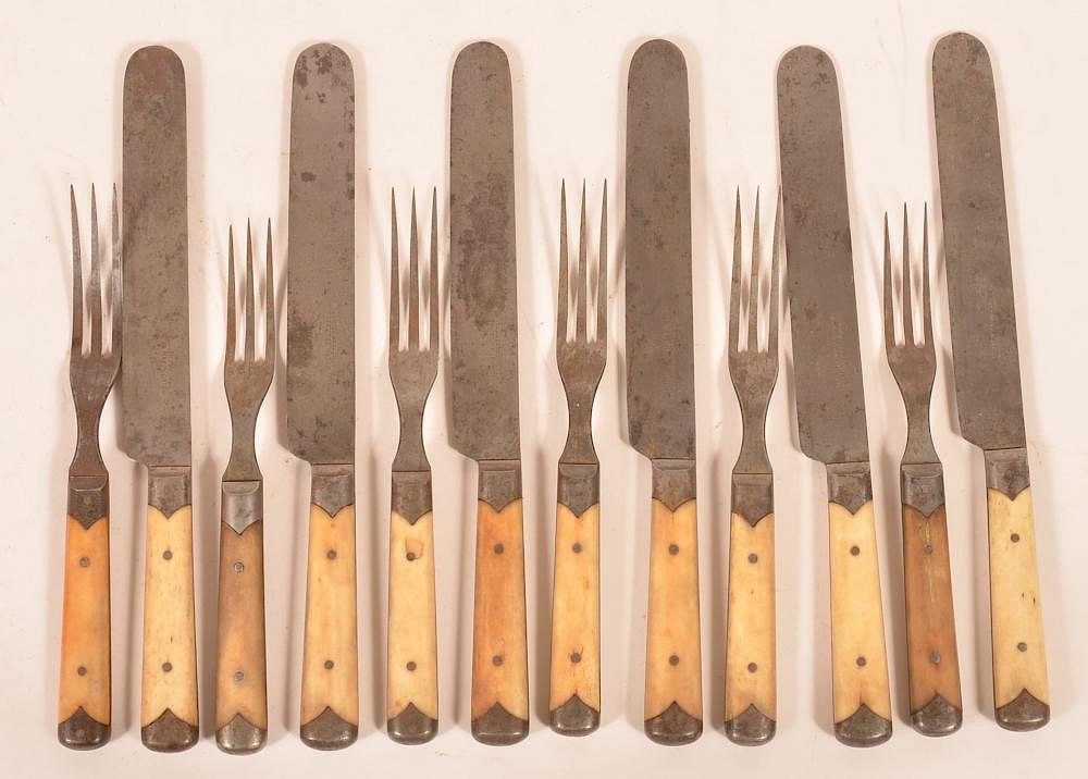 Appraisal: Twelve pieces of flatware marked Lawson and Goodnow MFG CO