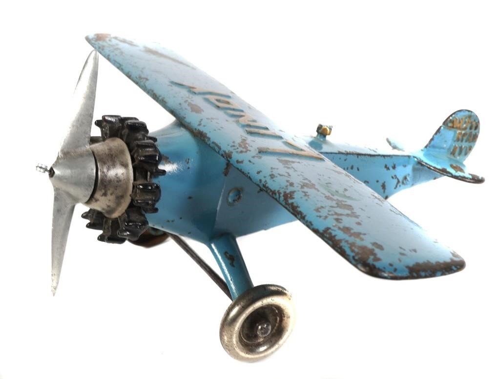 Appraisal: Hubley cast iron blue LINDY plane wingspan x long Tail